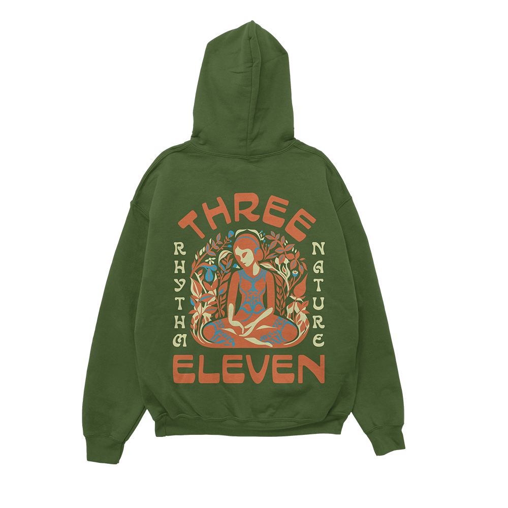 Rhythm Nature Green Hoodie Back