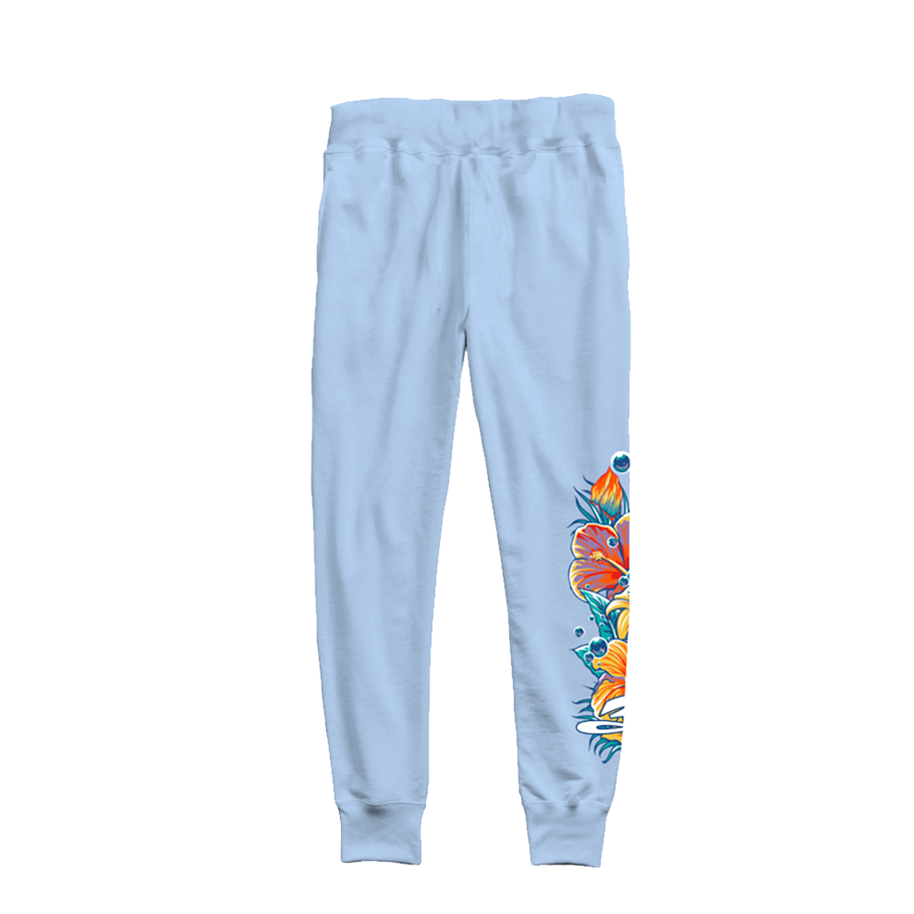 Caribbean Cruise 2025 Baby Blue Floral Sweatpant Back