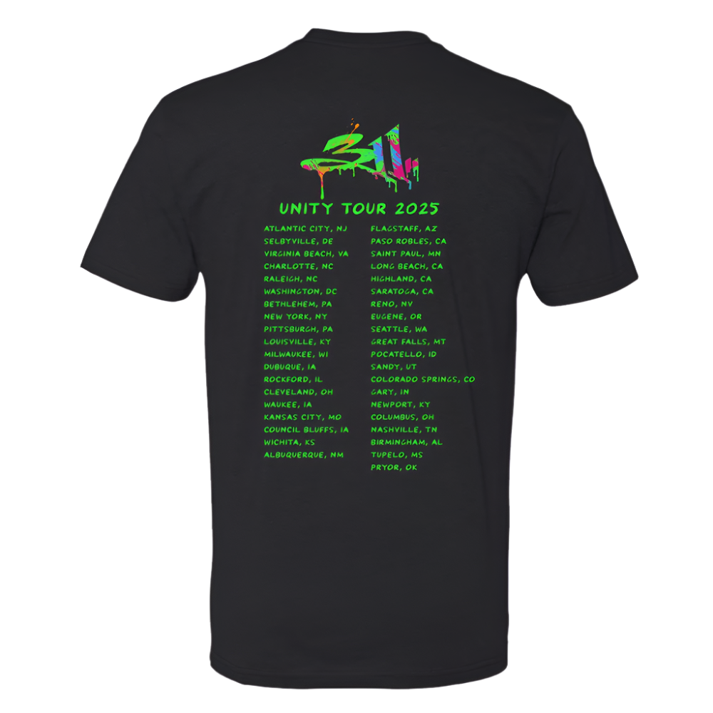 Unity Tour 2025 Peace Splatter T-Shirt Back