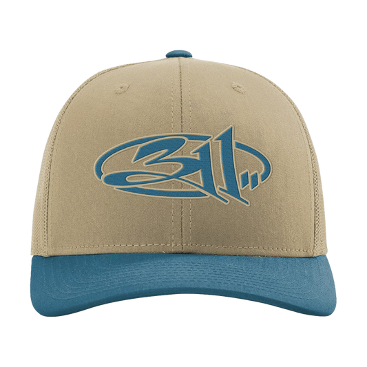 Logo Trucker Hat - Khaki / Blue