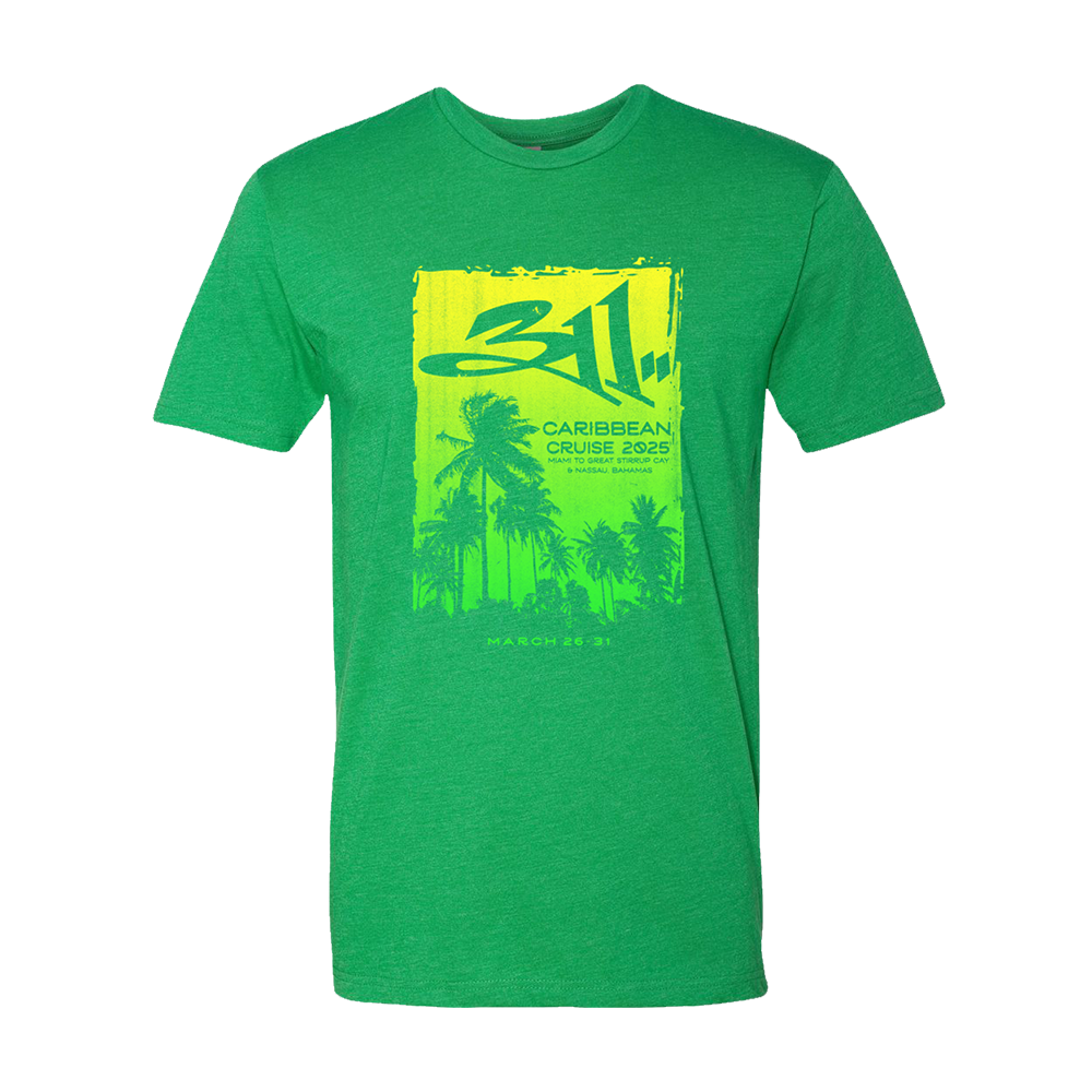 Caribbean Cruise 2025 Green Palm T-shirt