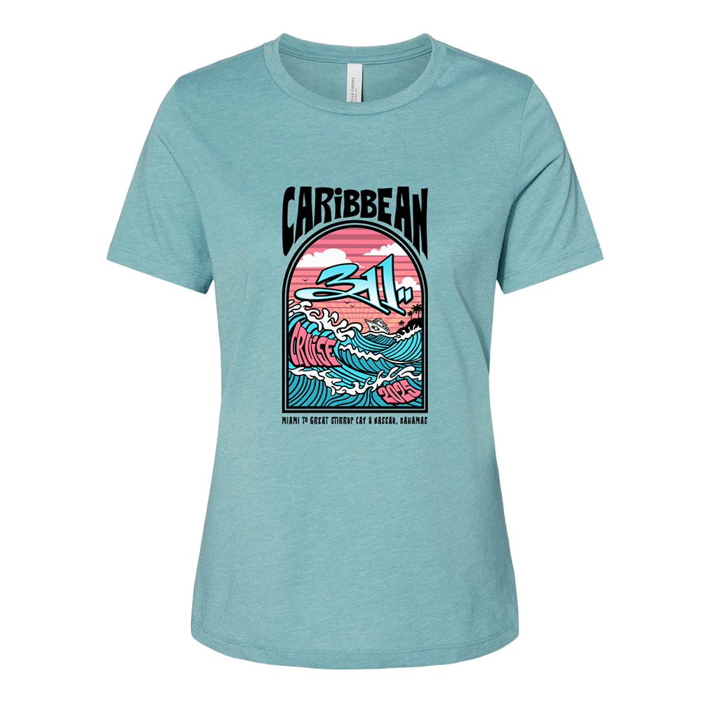 Caribbean Cruise 2025 Ladies Wave T-Shirt