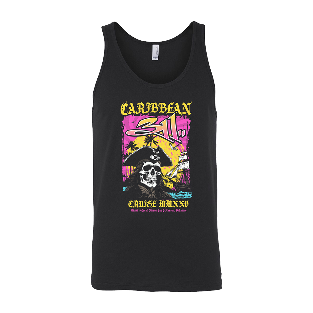 Caribbean Cruise 2025 Skull Pirate Tank Top