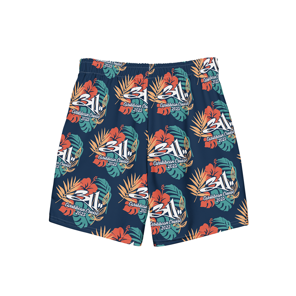 Caribbean Cruise 2025 Tropical Board Shorts Back