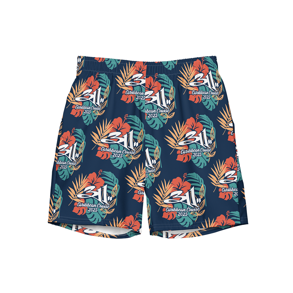 Caribbean Cruise 2025 Tropical Board Shorts Front