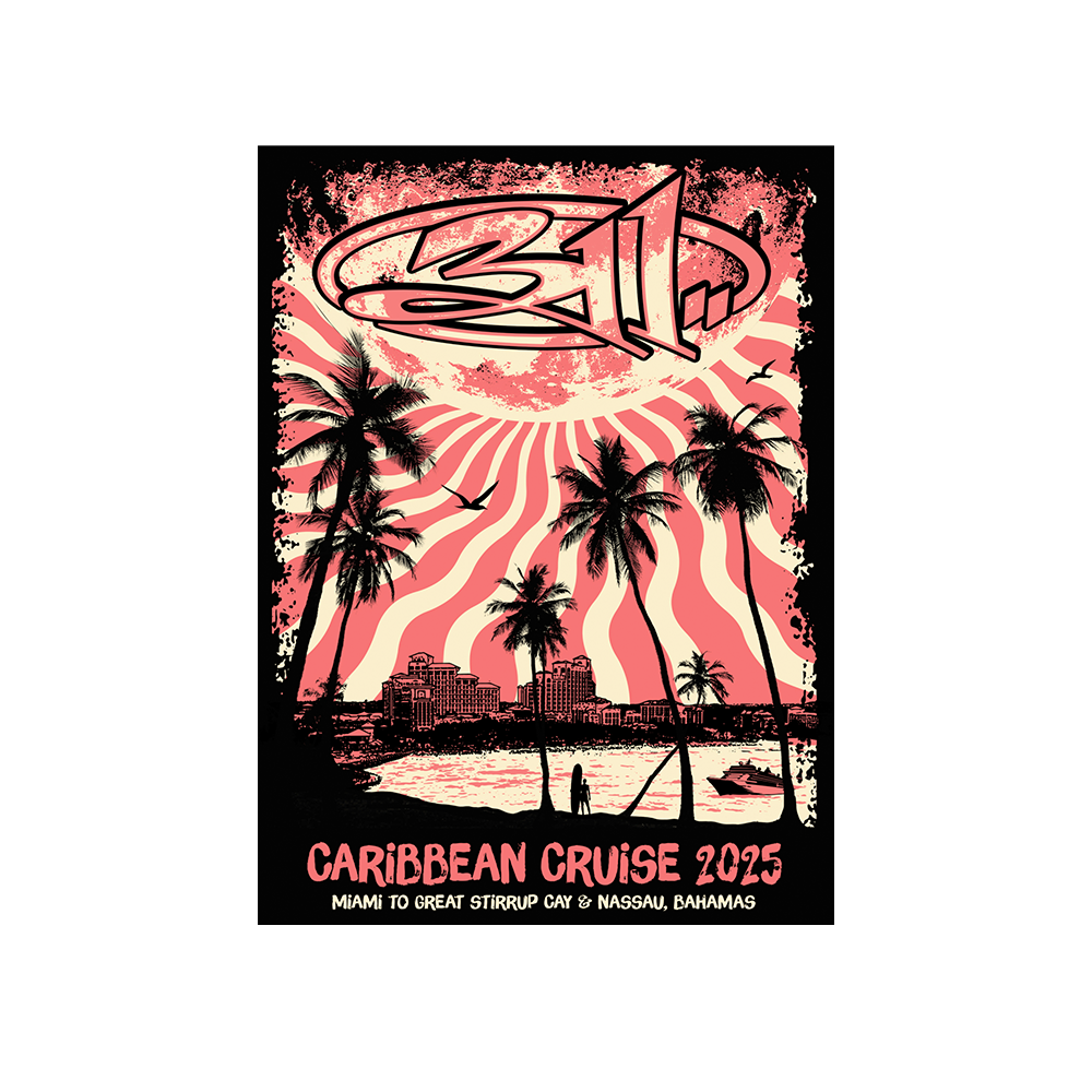 Caribbean Cruise 2025 Wavy Sun-Ray Sticker