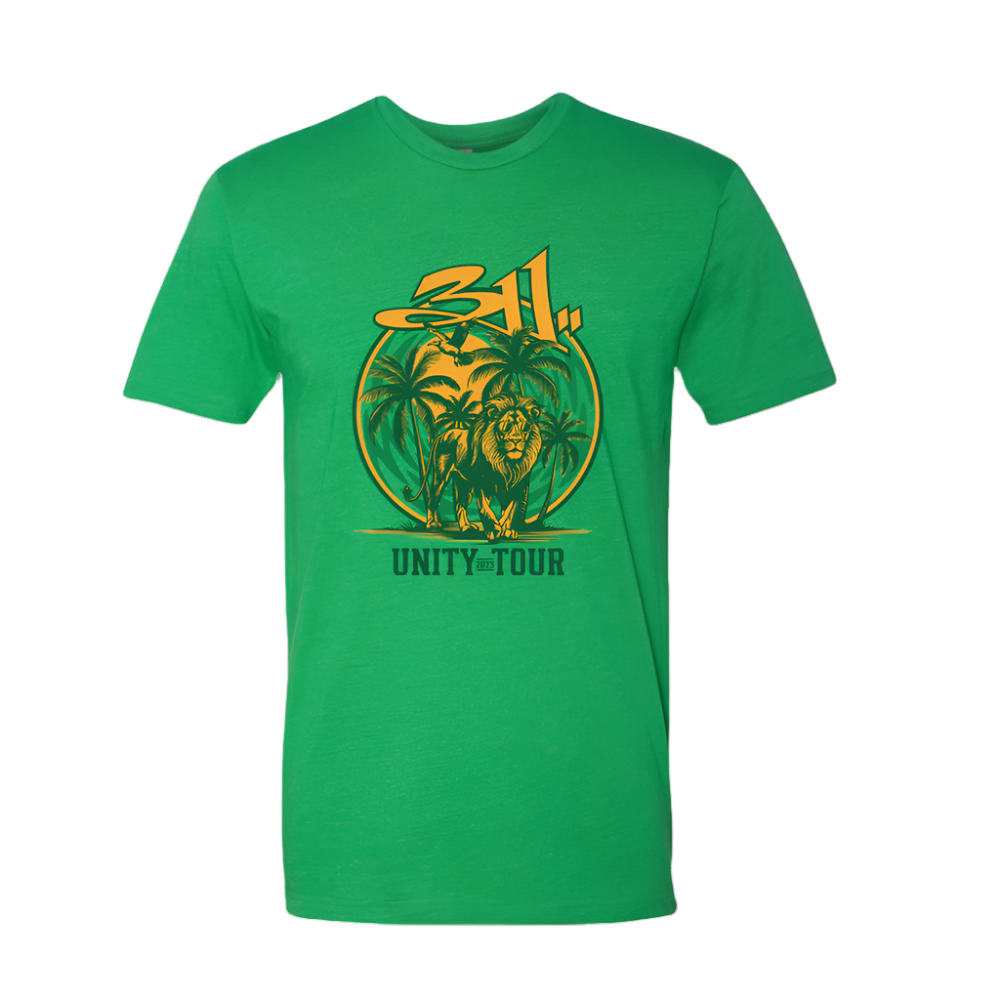 Unity Tour 2025 Green Lion T-Shirt Front