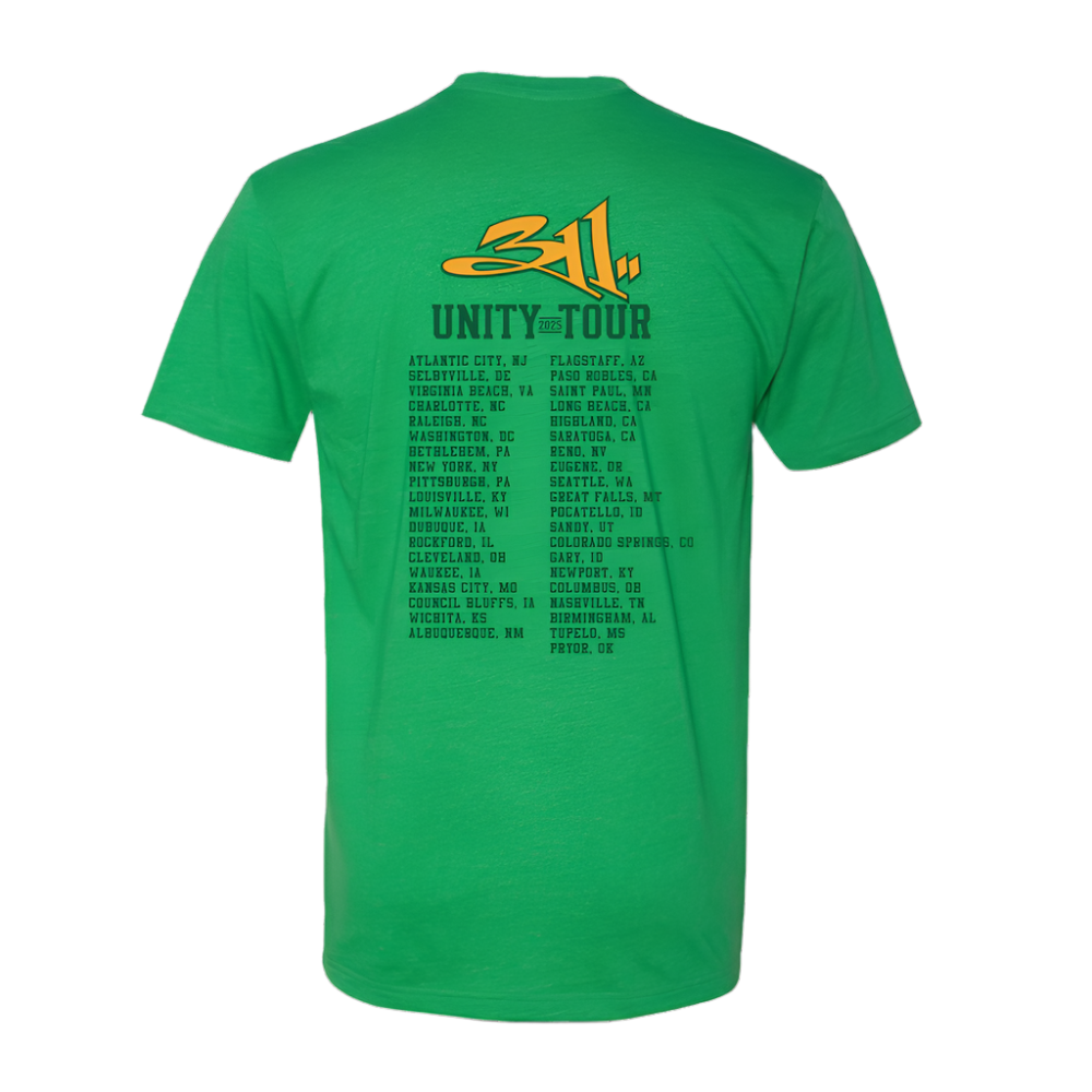 Unity Tour 2025 Green Lion T-Shirt Back