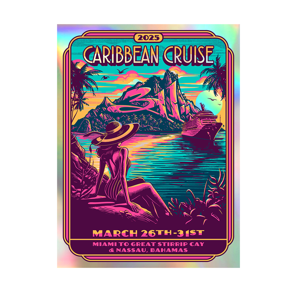 Caribbean Cruise 2025 Paradise Poster w/ Foil