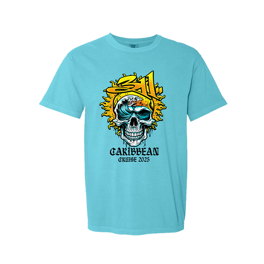 Caribbean Cruise 2025 Skull Wave T-shirt